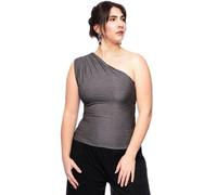 Ingoria LU Top mit asymmetrischer Schulterpartie grau mit Glitzergarn(grau) M (38)
