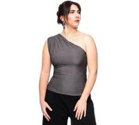 Ingoria LU Top mit asymmetrischer Schulterpartie grau mit Glitzergarn(grau) XL (42)