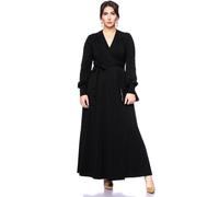 Ingoria MAREN Langarm Maxi Wickelkleid Langarm schwarz-Glitzergarn(schwarz) XXL