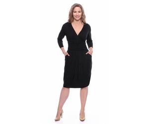 Ingoria TIFFANIE Figurfreundliches Etui-Kleid mit Tulpenrock aus TENCEL Modal schwarz L (40)