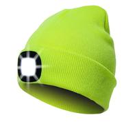 INHDBOX LED Mütze Kappe, Strickmütze mit USB Nachladbare Licht, Beleuchtung und blinkende Warnungs-Arten 4 LED, einfache Installation Scheinwerfer-Mütze, Unisex-Winterwärmer-Strickkappe