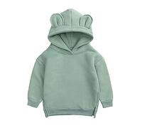inhzoy Kinder Baby Jungen Mädchen Hoodie Sweatshirts Warme Kapuzenpullover Mit/Ohne Fleece Frühling Herbst Winter Tops Hellgrün 92-98/2-3 Jahre