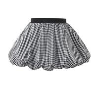 inhzoy Skaterrock Kinder Uniform Rock Mädchen Puffy-Saum-Rock Tanz Blasenröcke Skorts Blasen Skort Karierter Rock Sport Skort Karneval Schwarz Weiß 15-18 Jahre