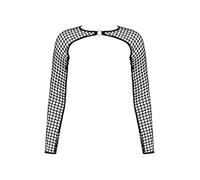 inhzoy Unisex Damen Herren Transparent Fischnetz Mesh Oberteil Sexy Crop Top Langarmshirt Unterhemd Arm Hülsen Party Clubwear Streetwear Schwarz_D M