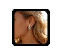 Inilbran Boho Skelett Schädel Ohr Jacke Ohrringe Vintage Skelett Knochen Ohrringe Gothic Silber Schädel Gesicht Ohrringes Personalisierte Menschliche Skelett Aussage Ohrringes Schmuck Für Frauen