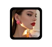 Inilbran Boho Süßigkeiten Farbe Kugel Ohrringe Bunte Kugel Ohrstecker Süßigkeiten Farben Runde Perle Ohrring Vintage Regenbogen Kugeln Knopf Ohrring Für Frauen (rosa)