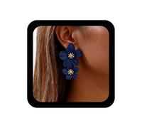 Inilbran Boho Übertrieben Acryl Blume Ohrringe Vintage Harz Blume Form Ohrstecker Blaue Blumes Aussage Ohrring Multicolor Emaille Blumes Ohrring Schmuck Für Frauen Und Mädchen
