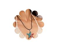 Inilbran Boho Übertrieben Stern Anhänger Halskette Vintage Großen Seestern Choker Halskette Rot Meer Stern Leder Halskette Punk Großen Seestern Seil Halskette Schmuck Für Frauen