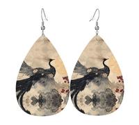 Ink Phoenix bedruckte Ohrringe aus Leder in Tropfenform | High-End-Design, leichte Luxus-Ohrringe