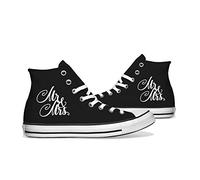 INKICKS - schwarzer Sneaker Bedruckt mit weißen Mr. & Mrs. Design Gr. 45 I Hochzeitsgeschenk I Made in Germany I Für Damen & Herren I Individuelle Anfertigung nach Kundenbestellung
