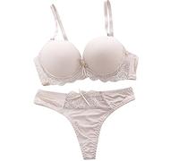 INLLADDY Unterwäsche Frauen Set BH Und Slip Große Größen Unterwäsche-Set Für Damen, Volle Abdeckung, Spitzen-Sport-BHS Und Höschen, Tanga, Übergröße, Kabelloser Alltags-BH Khaki 90B EU 90B