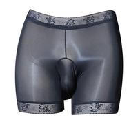 inlzdz Herren Boxershorts Panties Spitze Unterhose Bikini Briefs Panties Bulge Pouch Höschen Sissy Unterwäsche Reizwäsche Loungewear Schwarz XL