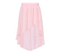 inlzdz Mädchen Chiffon Ballett Rock Tanzrock Wickelrock Tanz Röckchen Latein Rumba Latin Rock Minirock Kinder Tanzkostüm Gr.116-164 Rosa 134-140