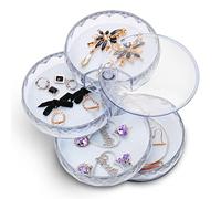 INMORVEN Schmuckaufbewahrung Schmuckkästchen Mädchen Schmuckkasten Damen Schmuckschatulle 4 Ebenen Drehbar Schmuckdose für Ring Ohrringe Aufbewahrung Halskette Haargummi(Transparente-Acryl)