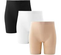INNERSY Radlerhose Damen Kurz Hose Unter Kleid Anti Scheuern Slipshorts Radlerhosen Set 3er Pack (S/38, Schwarz/Beige/Weiß)