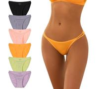 INNERSY Slip Damen Hoher Beinausschnitt Unterhosen Frauen Mikrofaser Panty Bunt Slips Mehrpack 6 (XL, Klassisch Mehrfarbig)
