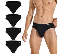 INNERSY Slip Herren Schwarz Unterhosen Männer Klassische Unterwäsche Midi Herren-Slips 4 Pack (M, 4 Schwarz)