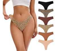INNERSY String Tanga Damen Nahtlos Sexy Seamless Unterhosen Frauen 6er Pack | Hipster Unterwäsche Dünn, 100% Baumwolle Schritt, Leichte Tangas, Microfaser Strings Unsichtbar, Invisible Thong Ohne Naht