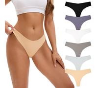 INNERSY String Tanga Damen Nahtlos Sexy Seamless Unterhosen Frauen 6er Pack | Hipster Unterwäsche Dünn, 100% Baumwolle Schritt, Leichte Tangas, Microfaser Strings Unsichtbar, Invisible Thong Ohne Naht
