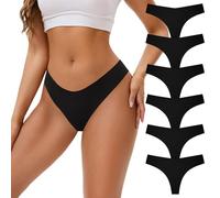 INNERSY String Tanga Damen Nahtlos Sexy Seamless Unterhosen Frauen 6er Pack | Hipster Unterwäsche Dünn, 100% Baumwolle Schritt, Leichte Tangas, Microfaser Strings Unsichtbar, Invisible Thong Ohne Naht