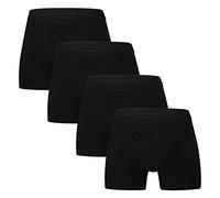 INNERSY Unterhosen Männer mit Eingriff Boxershorts Herren Schwarz Baumwolle Retroshorts 4 Pack (S, Basic Schwarz)