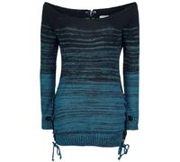 INNOCENT Thena Top Frauen Strickpullover schwarz/blau M 100% Polyacryl Gothic, Rockwear