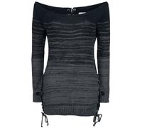 INNOCENT Thena Top Frauen Strickpullover schwarz/grau L 100% Polyacryl Gothic, Rockwear