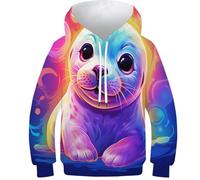 Innovativer Kinder Hoodie Baby Robbe Buntes Cartoon in 3D - Vielseitig Tragbarer Kinder Pullover, Kinder Sweatshirt Für Modebewusste Jungen Und Mädchen