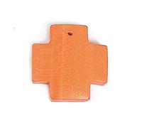 INNSPIRO Anhänger Holz gewachst Kreuz Orange 23 x 23 mm, 50u, ca.