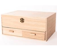 INNSPIRO Balsa Holz Nähkasten mit Schubladen 37 x 21,5 x 14 cm, 244