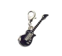 INNSPIRO Nice Charms Gitarrenanhänger aus Metall, schwarz, mit Karabiner, 32 x 10 mm, 25 Stück., 8x20mm., Metall, Kein Edelstein