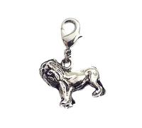 INNSPIRO Nice Charms Löwen-Anhänger aus Metall, mit Karabiner, 18 x 15 mm, 25 Stück., 11x24mm., Metall, Kein Edelstein