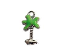 INNSPIRO Nice Charms Metall-Anhänger, Palme, grün, 9 x 15 mm, 25 Stück, 8x18mm., Metall, Kein Edelstein