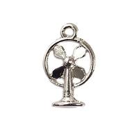 INNSPIRO NICE CHARMS Metallanhänger Ventilator weiß und schwarz, 10 x 8 mm, 25 Stück, 20x11mm., Metall, Kein Edelstein