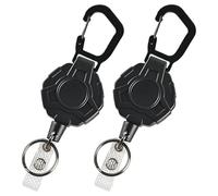 INOOMP 2 Stück Dehnbarer Schlüsselanhänger mit Karabinerhaken aus Edelstahl und Abs Anti Verlust Rostbeständig für Outdoor und Klettern Geeignet für Schlüssel und Kleine Zubehör