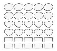 INOOMP 30 Stück Weiße Selbstgemacht Aufbügelbare Polyester Flicken in Verschiedenen Formen für Gelegenheiten nicht Verblassend und Langlebig für Kleidungsreparatur