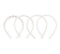 INOOMP 4 Stück pack Perlenhaarband für Mädchen mit Festen Kunstperlen Elegantes Weißes Haarband aus Abs und Legierung Geeignet für Bankette und Festliche Frisuren