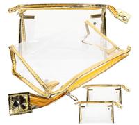 INOOMP 4 Stück Transparentes Reise Kosmetiktäschchen mit Reißverschluss Kleine Kulturbeutel für Frauen Tragbarer Kosmetik Organizer für Alltag und Urlaub