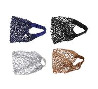 INOOMP 4stücke Stirnband mit Perlen für Damen Breites Haarband aus Spitze und Kunstperlen Bequeme Haarschmuck Alltag und Partys