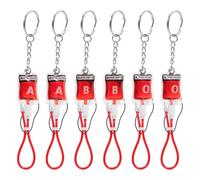 INOOMP 6 Stück pack Horror Schlüsselanhänger Blutgruppe aus Kunststoff Halloween Party Schlüssel und Handyanhänger Vielseitige Gruselige Deko für Eventgeschenke