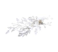 INOOMP Elegante Strass Blumen Haarspange aus Legierung und Kristall für Hochzeit mit Gutem Halt und Zartem Design als Brauthaarspange oder Haarschmuck für Frauen