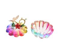 INOOMP Glas Kürbis Schmuckschatulle Handgefertigt Bunte Glasverzierung Multifunktionale Schmuckbox für Ringe Ohrringe Herbst Dekoration Wohnzimmer Schlafzimmer Büro