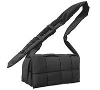 INPAKSA Puffer Gewebte Tasche Frauen Gepolsterte Designer Crossbody Taschen Gewebte Geldbörse Unten Schultertaschen für Frauen, 1. Schwarz, Common