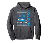 Insel USEDOM Ostsee Usedom Urlaub Lustiges Usedomer Pullover Hoodie, Unisex für Erwachsene, Anthrazit Meliert, XL