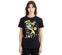 Inside Out 2 Joy Think Positive Ladies T Shirt, Black, Medium