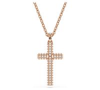 Insigne Anhänger, Kreuz, Weiß, 18K Roségoldbeschichtet OS
