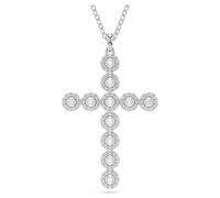 Insigne Anhänger, Verschiedene Schliffe, Kreuz, Weiß, Rhodiniert OS