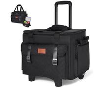 INSMEER Rolltasche für Lehrer mit Fach für 15,6-Zoll-Laptop, Rolltaschen für Lehrer mit Rollen für den Unterricht mit zusätzlicher Lunch-Tasche, tragbare 3-in-1-Rolltasche für Bastelbedarf