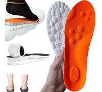 Insoles for Women Men,2025 New 4D Cloud Soles, Ultra Comfort Trim to Fit Insoles with Arch Support (Orange,Men 11.5-12.5/Women 13-14)-