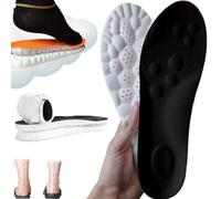 Insoles for Women Men,2025 New 4D Cloud Soles, Ultra Comfort Trim to Fit Insoles with Arch Support (Schwarz,Men 9-10.5/Women 10.5-12)